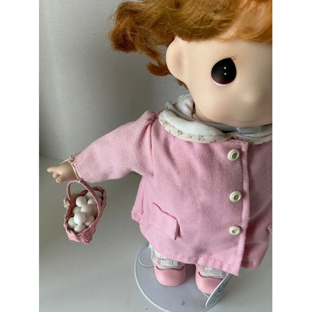 Precious Moments Vintage 1994 Vinnie Vinyl Doll Pink Coat Basket 12 Inch‎ NWT